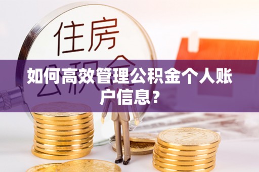 崇川如何高效管理公积金个人账户信息？